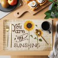 thumbnail image 2 of Sunflowers Placemats Set of 12, Vintage Bee You Are My Sunshine Beige Placemats for Dining Table, Place Mats for Kitchen Tabletop, Waterproof Wipeable Dining Table Mats Set, 2 of 9
