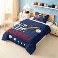thumbnail image 2 of meiyoeat Eat Sleep Baseball Twin Comforter Setsfor Boys Teens, Sport Baseball Bedding Set, Navy Reversible 2pcs, 1 Comforter and 1 Pillowcase, 2 of 6