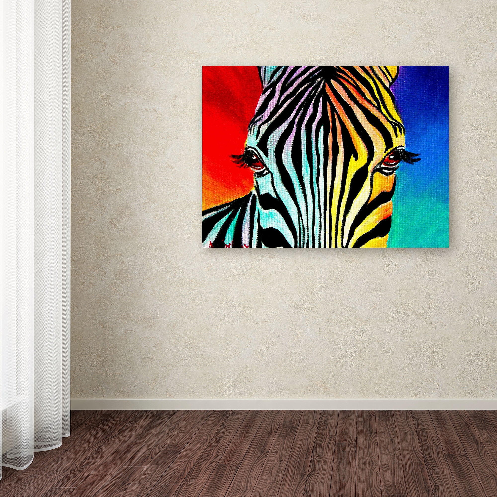Trademark Fine Art "Zebra" Canvas Art by DawgArt
