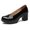 Black, variant on Women's Mary Janes Platform Pumps Mid-Heel Round Toe Slip-on Uniform Oxfords Dress Shoes Beige 5 US