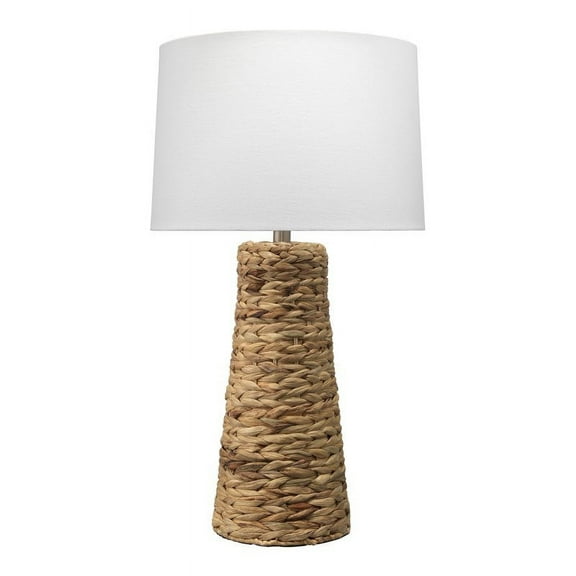 Eden Home Coastal Seagrass and Fabric Table Lamp in Natural Finish