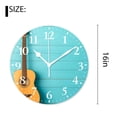 thumbnail image 2 of 16 Inch Wall Clock Battery Operated Silent Clock Decorative for Office, Kitchen, Outdoor, Living Room，Guitar Wooden Plank Music Beautiful, 2 of 4