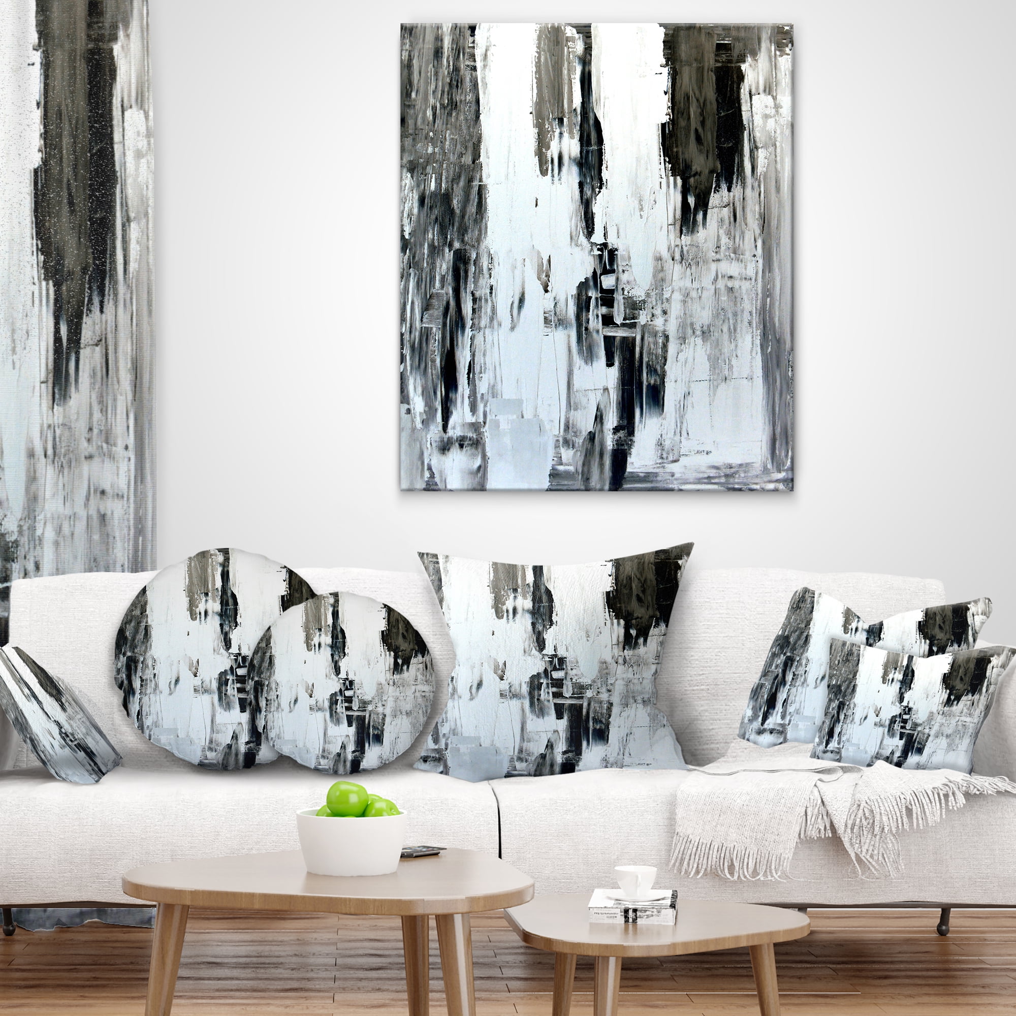Designart Brown and Beige Painting - Abstract Throw Pillow - 12x20