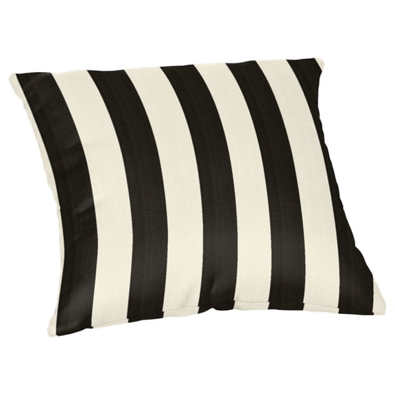 Casual Cushion Outdoor Throw Pillow, Striped Sunbrella Fade-Resistant for Patio Furniture, Adirondacks & Porch Swings, 20"W x 20"L, 6" thick, Reversible, Maxim Classic