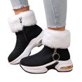 thumbnail image 5 of Gyexs Womens Winter Snow Boots Pointed Toe High Heel Winter Short Boots Comfortable Side Zipper Platform Sneakers Booties, Black, Size 6, 5 of 8