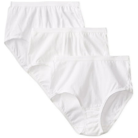 Fruit of the Loom Womens 3 Pack Original Cotton White Brief Panties, 10 ...