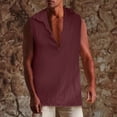 thumbnail image 3 of Aayomet Gym Tank Tops for Men Retro Casual Solid Color Lapel Vest (Red, L), 3 of 4