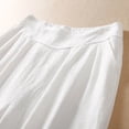 thumbnail image 4 of Edvintorg Cotton Linen Pants for Women High Waisted Pleated Flowy Loose Casual Palazzo Trousers with Pockets Plus Size Woman Clothes White L, 4 of 4