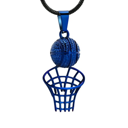 Personalize Stainless Steel Basketball shooting Urn Pendant Necklace for Cremation Ashes Keepsake Memorial Jewelry