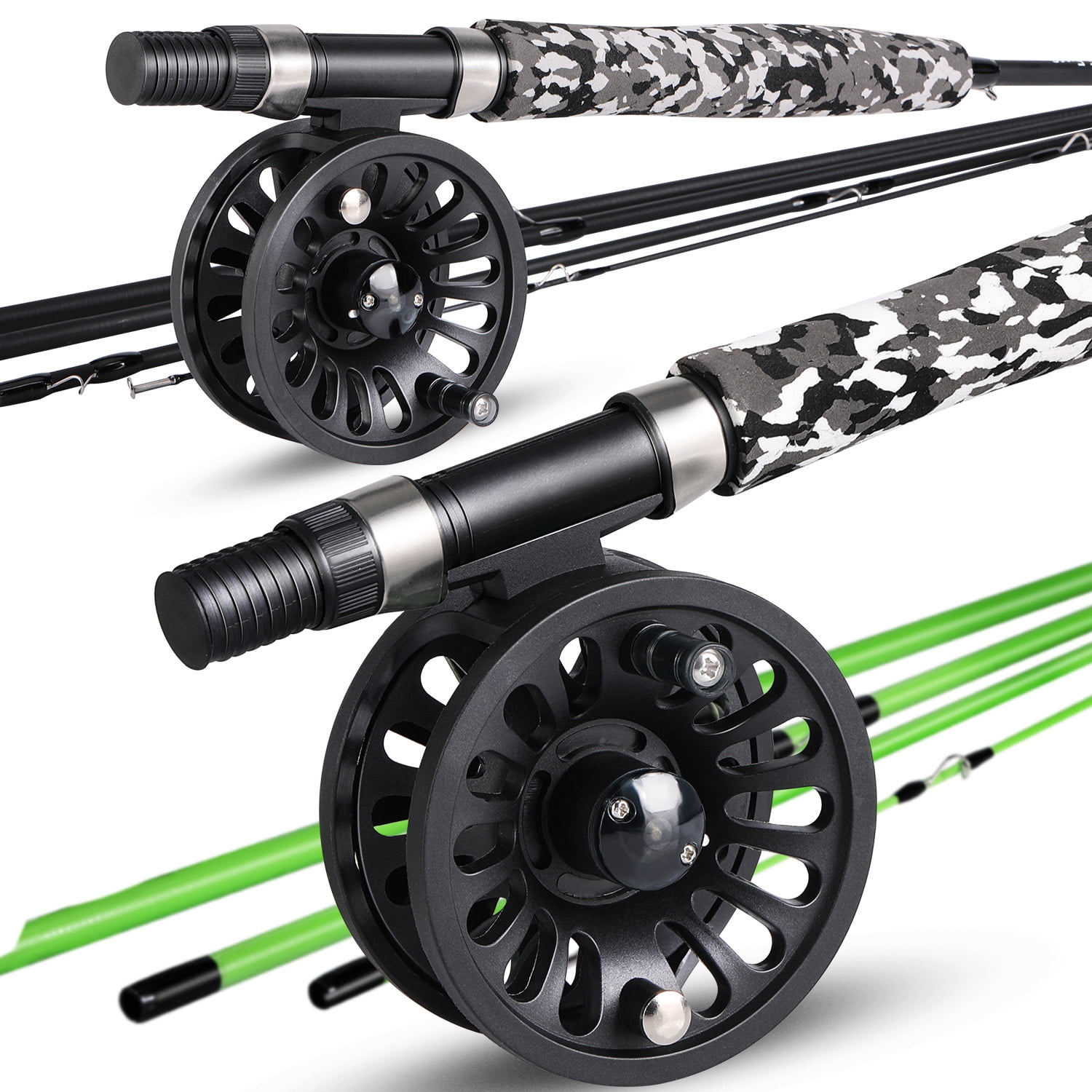  PLUSINNO Telescopic Fishing Rod and Reel Combos Full Kit,  Carbon Fiber Fishing Pole, 12 +1 Shielded Bearings Stainless Steel BB Spinning  Reel(2pack) : Sports & Outdoors