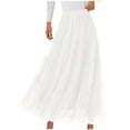 thumbnail image 2 of Women's Maxi Tulle Mesh Skirt High Waisted Flowy A Line Long Skirt Womens Summer Casual Solid Loose Fits Lightweight Comfy Boho Vacation Skirts Dress, 2 of 5