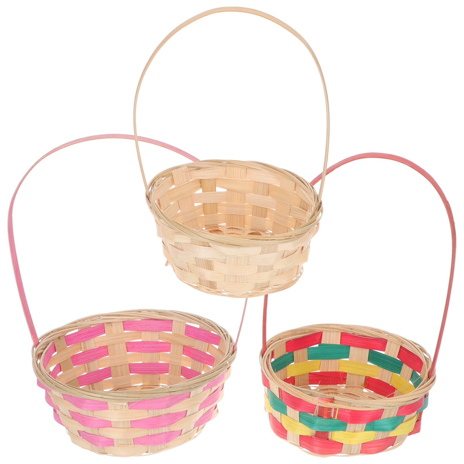 Raindrops 6 pcs  Handheld Bamboo Basket Easter Egg Storage  Basket Sundries Storage Container