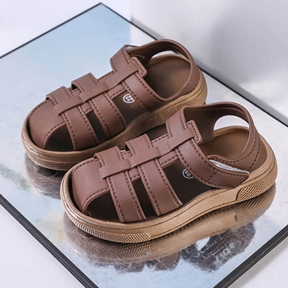 Krdevn Kids Closed Toe Fisherman Sandals Soft Sole Breathable Summer Shoes for Boys Girls,12-18 Months