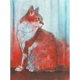 thumbnail image 2 of Botman, Loes 25x32 Black Ornate Wood Framed with Double Matting Museum Art Print Titled - Red Cat, 2 of 4