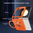 thumbnail image 6 of for Samsung Galaxy Z Flip 6 Case with 360° Rotatable Magnetic Ring Stand, Compatible with Mag-safe, Slim Thin Matte PC Shockproof Protective Phone Case for Women Men, Orange, 6 of 8