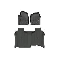 WeatherTech Custom Fit FloorLiners compatible with Silverado 2500HD/3500HD, Sierra 2500HD/3500HD - 1st & 2nd Row, Black