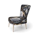 thumbnail image 3 of Designart "Marbled Gold Geode Abstract II" Chaise d'Appoint en Marbre Noir - Fauteuil Moderne pour Chambre, 3 of 7