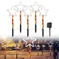thumbnail image 6 of Christmas Star Pathway Lights Outdoor, 5PCS Solar Waterproof Star Stakes Light, 8 Modes Christmas Stake Lights for Yard Garden Sideway Walkway, 6 of 7