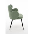 thumbnail image 3 of Coral Velvet Accent Chair with Wing Back & Arm, Modern Upholstered Side Chair with Metal Legs,Thick Cushion Chair for Living Room, Bedroom Games(Green), 3 of 11