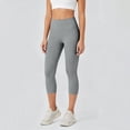 thumbnail image 5 of Ltctricy Capri Leggings for Women Stretchy High Waisted Slim Fit Yoga Pants Casual Workout Pants for Gym Running(Gray,Small), 5 of 7