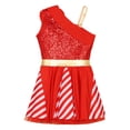 thumbnail image 6 of YiZYiF Kids Girls Christmas Sequins Striped Dance Tutu Dress for Figure Skating Festival Party Shows Red 10, 6 of 6
