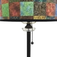 thumbnail image 3 of Royal Designs 28" Crystal and Oil Rub Bronze Buffet Lamp with Colorful Patchwork Design Hard Back Lamp Shade, Set of 2, 3 of 6