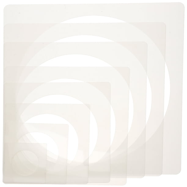 ColoMX Plantillas de pintura de pared, plantillas de pintura circulares de plástico, herramientas de plantillas de dibujo huecas, 8 Uds.