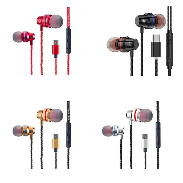 Type-C Port In-ear Super Bass Line Control Earphone Phone headset Earphone Phone in-ear Headphone Microphone Wired Headset