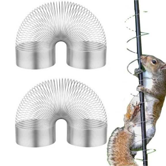 sunsanly 2Pcs Anti-Squirrel Spring Device Metal Bird Feeder Guard Squirrel Baffle Coil Spring Squirrel Barrier Squirrel-Proof Bird Feeder Accessory