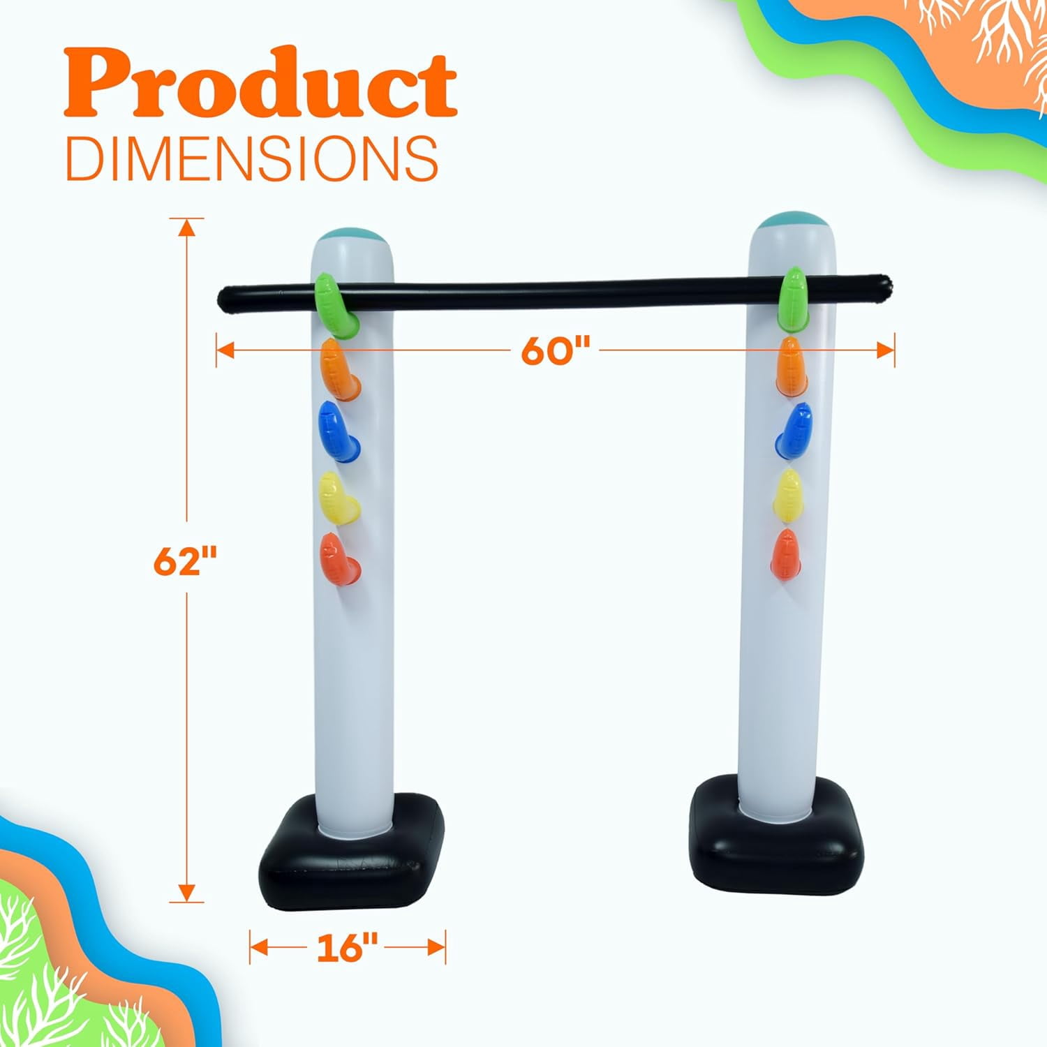 4E's Novelty Inflatable Limbo Game, 62" Limbo Stick for Kids & Adult Party Fun