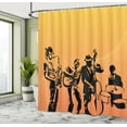 thumbnail image 5 of Ambesonne Yellow Black Shower Curtain, Jazz Quartet Stage, 69"Wx84"L, Mustard Black, 5 of 5