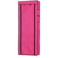 thumbnail image 4 of 10 Tier Shoe Rack, Storage Organizer Non-Woven Fabric Cover Shoe Rack Cabinet Portable Single Row Shoe Rack Shelf Cabinet Tower with Dustproof Cover for Closet Entryway Hallway（Rose Red）, 4 of 6