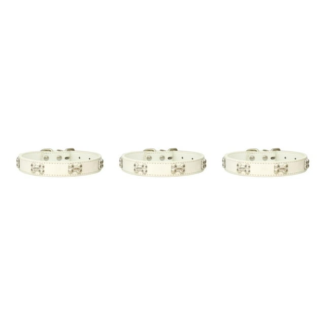Guardoinrt Comfortable Wear In Multiple Sizes With Stylish PU Multiple Sizes Available PU Cat Collar white 2.0*40cm 3Set