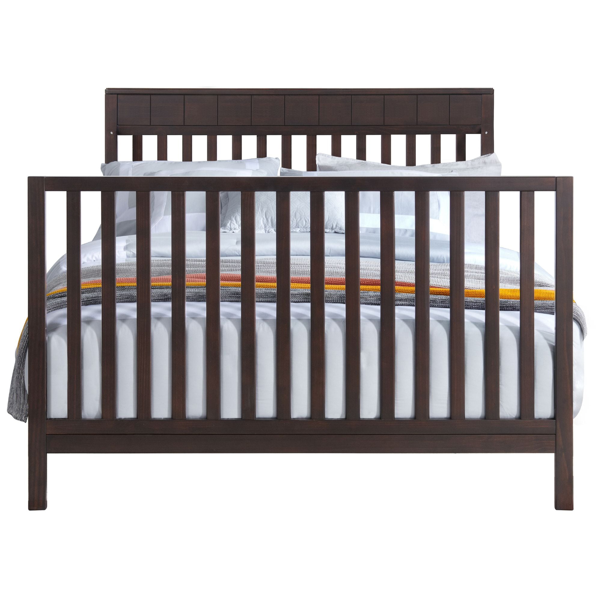 Oxford Baby Logan 4-in-1 Convertible Crib, Espresso Brown, GREENGUARD Gold Certified, Wooden Crib