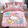 thumbnail image 1 of Sanrios Hello Kitty Melody Pochacco Bedding Set Four Piece Bedding Girl Heart Double Pillowcase Bed Linens Dorm Bedclothes RJ, 1 of 7