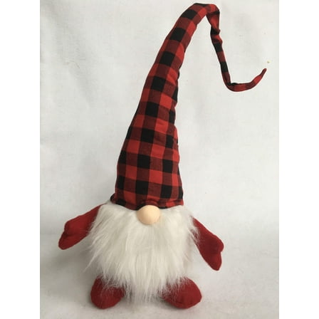 Christmas X-Large Red and Black Check Gnome