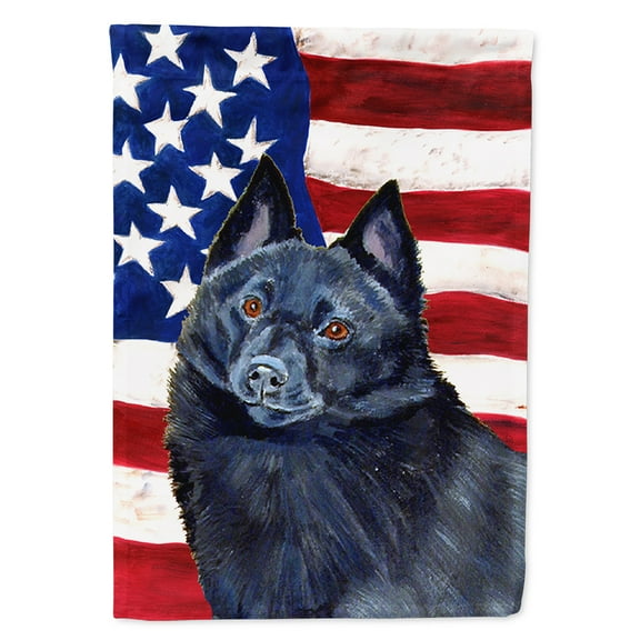USA American Flag with Schipperke Flag Canvas House Size
