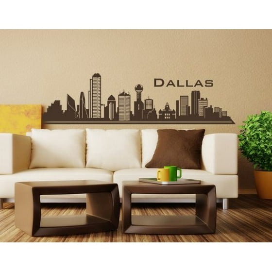 Dallas City Skyline Wall Decal Cityscape Sticker Mural Vinyl Art Home Decor 4198 Silver 79in X 20in - Skyline Wall Decal Dallas City Skyline Wall Decal Cityscape Sticker Mural Vinyl Art Home Decor 4198 Silver 79in X 20in - Skyline Wall Decal