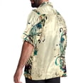 thumbnail image 3 of Note Men's Short Sleeve Poplin Shirt, Casual Button Down Shirts, Printed Summer Beach Shirt, Unisex Casual Button Down Top, 3 of 6