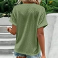 thumbnail image 6 of under 5!Sawvnm Women's Fashion Casual Solid Color Button V-neck T-shirt Top Short Sleeved V-neck Top/shirt Great Gift for Less, 6 of 7