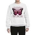 thumbnail image 2 of Wild Bobby Faith Hope Love Butterfly Ribbons Breast Cancer Awareness Unisex Crewneck Sweatshirt, White, X-Large, 2 of 6