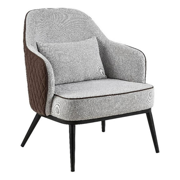 Furniture of America Alto Fabric and Faux Leather Accent Chair in Gray