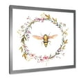 thumbnail image 2 of Designart 'Wildflowers Wreath and A Bee' Farmhouse Framed Art Print, 2 of 4