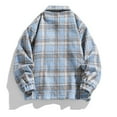 thumbnail image 4 of Tawop Jacket Men Long Sleeve Hoodless Casual Plaid Mens Fall Jackets,Blue,L, 4 of 9