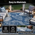 thumbnail image 4 of SIXHOME 8'x10' Waterproof Reversible Outdoor Rug with LED Strip Lights, Coastal Ocean-Inspired Patio Rug, Lightweight Woven Plastic Carpet for RV, Camping, Deck & Balcony, Blue, 4 of 7