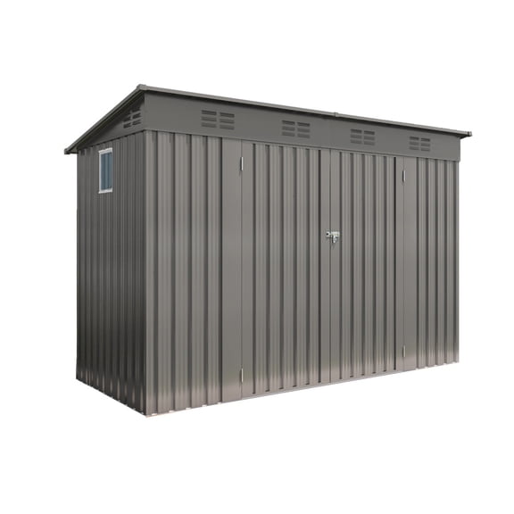 4x9 FT Metal Shed with Vents and Window, Sloping Roof Outdoor Storage for Garden Tools, Backyard, Patio, Ventilated & Weather-Resistant