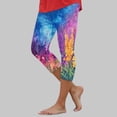 thumbnail image 4 of vigerkar Capri Pants for Women Vintage Boho Floral Printed Yoga Leggings Casual Summer High Waisted Knee Length Pants (Sky Blue, S), 4 of 6