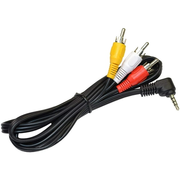 HQRP AV Audio Video Cable / Cord compatible with Canon ZR600, ZR65 MC, ZR70 MC, ZR700, ZR80, ZR800 Camcorder