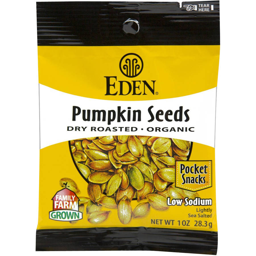 Eden Organic Dry Roasted Pumpkin Seeds, 1 oz, (Pack of 6)
