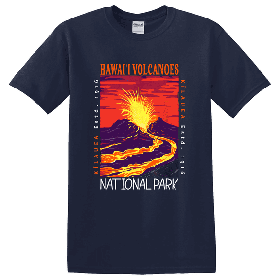 Vintage Hawaii Volcanoes Park Kilauea Distressed T-shirt